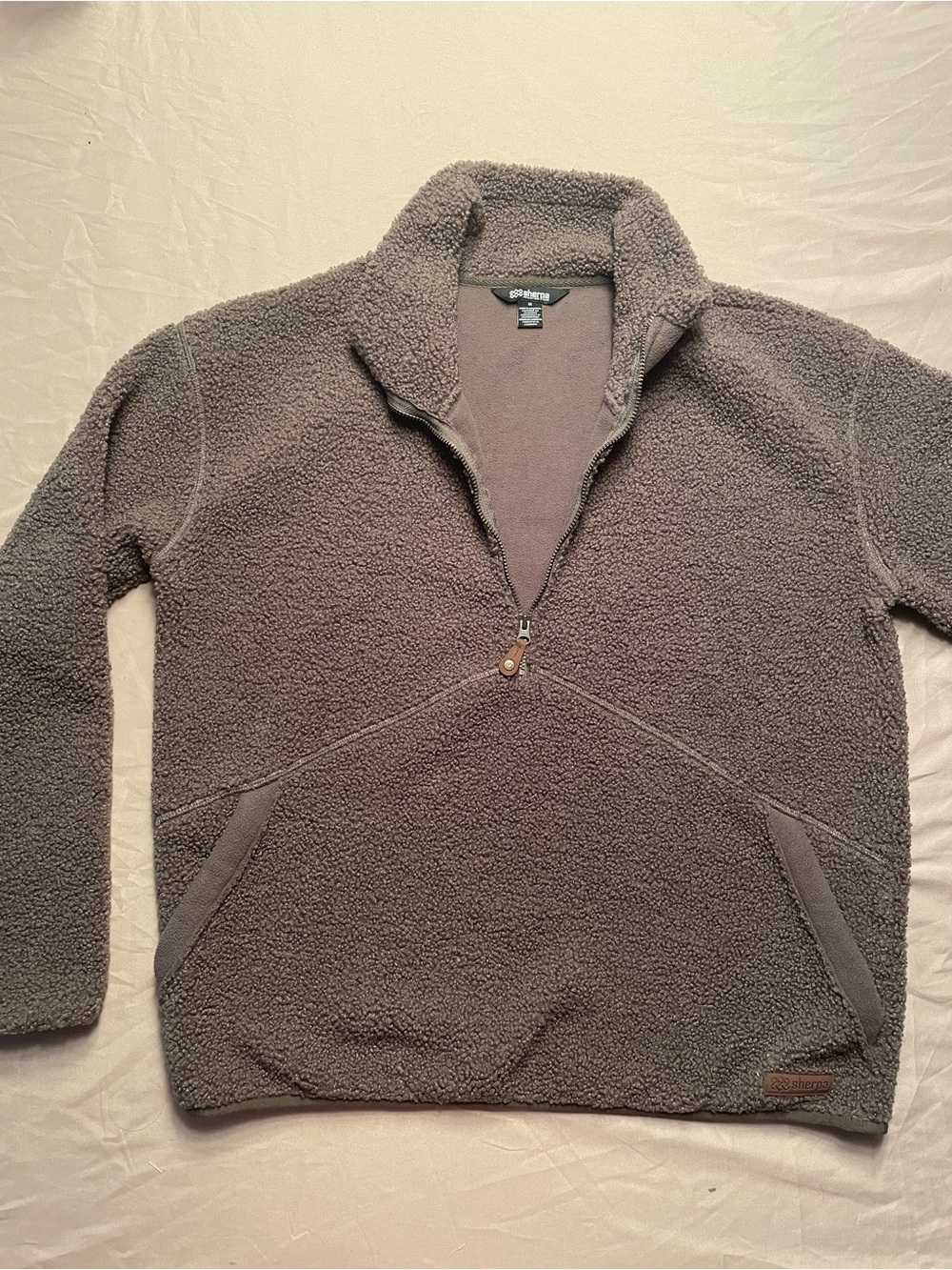 Sherpa Adventure Gear 1/2 Zip Pullover Sweater Dark Olive Green - Women’s Medium